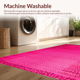 Ultra Soft Area Rug, Non Slip, Stain Resistant, Washable Area Rugs for Living Room, Bedroom, Chic Soft Animal Print Aesthetic(Pink)