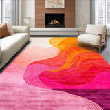 Ultra Soft Area Rug, Non Slip, Stain Resistant, Washable Area Rugs for Living Room, Bedroom, Pink and Orange Rainbow Rug(Orange)