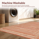 Ultra Soft Area Rug, Non Slip, Stain Resistant, Washable Area Rugs for Living Room, Bedroom, Sophisticated Woven Earth Tone Rug(Orange)
