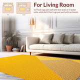Ultra Soft Area Rug, Non Slip, Stain Resistant, Washable Area Rugs for Living Room, Bedroom, Contemporary Bold Yellow Kids Playroom Durable Rug(Yellow)
