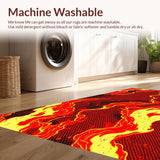 Ultra Soft Area Rug, Non Slip, Stain Resistant, Washable Area Rugs for Living Room, Bedroom, Radiant Ember Color Spectrum(Red)