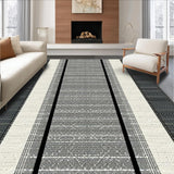 Ultra Soft Area Rug, Non Slip, Stain Resistant, Washable Area Rugs for Living Room, Bedroom, Chic Monochrome Diamond Motif(Gray)
