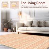 Ultra Soft Area Rug, Non Slip, Stain Resistant, Washable Area Rugs for Living Room, Bedroom, Lively Color Blocked Abstract Design(Orange)