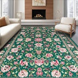 Ultra Soft Area Rug, Non Slip, Stain Resistant, Washable Area Rugs for Living Room, Bedroom, Bright Nature-Inspired Geometric Composition(Green)