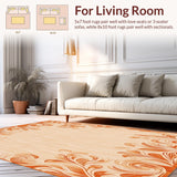Terracotta Swirls Beige Accent Area Elegant(Orange)