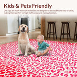Ultra Soft Area Rug, Non Slip, Stain Resistant, Washable Area Rugs for Living Room, Bedroom, Nature-Inspired Bright Color Scheme(Pink)