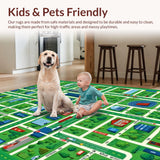 Ultra Soft Area Rug, Non Slip, Stain Resistant, Washable Area Rugs for Living Room, Bedroom, Playful Urban Track Layout Rug(Blue)