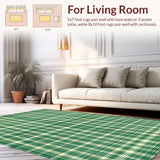 Contemporary Beige Checkered Style(Green)