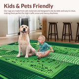 Ultra Soft Area Rug, Non Slip, Stain Resistant, Washable Area Rugs for Living Room, Bedroom, Charming Animal Green Fantasy Theme(Green)