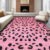 Ultra Soft Area Rug, Non Slip, Stain Resistant, Washable Area Rugs for Living Room, Bedroom, Chic Pink Animal Motif(Pink)