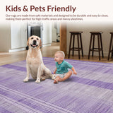 Ultra Soft Area Rug, Non Slip, Stain Resistant, Washable Area Rugs for Living Room, Bedroom, Modern Warm Toned Shaggy Aesthetic(Purple)