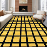 Ultra Soft Area Rug, Non Slip, Stain Resistant, Washable Area Rugs for Living Room, Bedroom, Chic Ogee Patterned Aesthetic(Yellow)