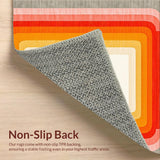 Ultra Soft Area Rug, Non Slip, Stain Resistant, Washable Area Rugs for Living Room, Bedroom, Soft Rainbow Tiled Aesthetic(Orange)