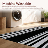 Ultra Soft Area Rug, Non Slip, Stain Resistant, Washable Area Rugs for Living Room, Bedroom, Rustic Black and Tan Entryway Accent Rug(Black)