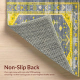 Ultra Soft Area Rug, Non Slip, Stain Resistant, Washable Area Rugs for Living Room, Bedroom, Chic Geometric Grey Yellow Fusion(Gray)