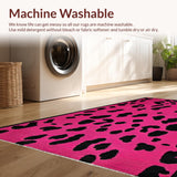 Ultra Soft Area Rug, Non Slip, Stain Resistant, Washable Area Rugs for Living Room, Bedroom, Chic Pink Animal Print Fusion(Pink)