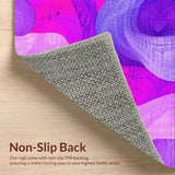 Ultra Soft Area Rug, Non Slip, Stain Resistant, Washable Area Rugs for Living Room, Bedroom, Lively Pastel Shag Design(Purple)