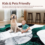 Emerald Swirl Abstract Elegance(White)