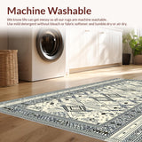 Ultra Soft Area Rug, Non Slip, Stain Resistant, Washable Area Rugs for Living Room, Bedroom, Sophisticated Minimalist Patterned Piece(Beige)