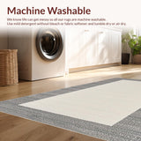 Ultra Soft Area Rug, Non Slip, Stain Resistant, Washable Area Rugs for Living Room, Bedroom, Chic Minimalist Sisal Motif(Beige)