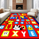 Ultra Soft Area Rug, Non Slip, Stain Resistant, Washable Area Rugs for Living Room, Bedroom, Whimsical ABC Animal Imagery(Blue)