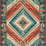 Ultra Soft Area Rug, Non Slip, Stain Resistant, Washable Area Rugs for Living Room, Bedroom, Contemporary Geometric Pattern Fusion(Red)