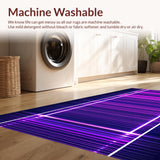 Ultra Soft Area Rug, Non Slip, Stain Resistant, Washable Area Rugs for Living Room, Bedroom, Bright Iridescent Kaleidoscopic Pattern(Purple)