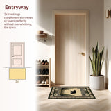 Ultra Soft Area Rug, Non Slip, Stain Resistant, Washable Area Rugs for Living Room, Bedroom, Classic Woodland Animal Motif(Beige)