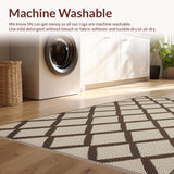 Ultra Soft Area Rug, Non Slip, Stain Resistant, Washable Area Rugs for Living Room, Bedroom, Modern Natural Weave Arrangement(Beige)