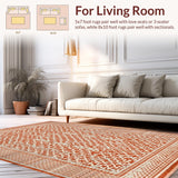 Ultra Soft Area Rug, Non Slip, Stain Resistant, Washable Area Rugs for Living Room, Bedroom, Rustic Earthy Braided Style(Orange)