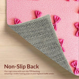 Ultra Soft Area Rug, Non Slip, Stain Resistant, Washable Area Rugs for Living Room, Bedroom, Cute Bow Decor Girl's Bedside Washable Mat(Pink)