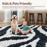 Ultra Soft Area Rug, Non Slip, Stain Resistant, Washable Area Rugs for Living Room, Bedroom, Boho Zebra Kitchen Rug for High Traffic Areas(Black)