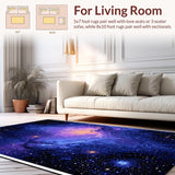 Ultra Soft Area Rug, Non Slip, Stain Resistant, Washable Area Rugs for Living Room, Bedroom, Celestial Cosmic Color Burst(Blue)