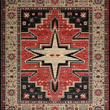 Ultra Soft Area Rug, Non Slip, Stain Resistant, Washable Area Rugs for Living Room, Bedroom, Charming Texas Heritage Pattern(Red)