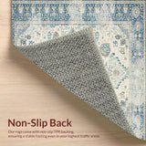 Ultra Soft Area Rug, Non Slip, Stain Resistant, Washable Area Rugs for Living Room, Bedroom, Rustic Light Grey Tiled Design(Beige)