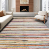 Ultra Soft Area Rug, Non Slip, Stain Resistant, Washable Area Rugs for Living Room, Bedroom, Stylish Cheerful Flat Weave Pattern(Orange)
