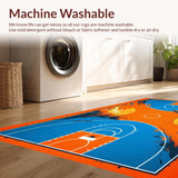 Ultra Soft Area Rug, Non Slip, Stain Resistant, Washable Area Rugs for Living Room, Bedroom, Energetic Blue and White Pattern(Orange)