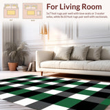 Elegant White Checkered Farmhouse Aesthetic(Green)