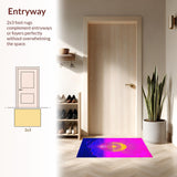 Ultra Soft Area Rug, Non Slip, Stain Resistant, Washable Area Rugs for Living Room, Bedroom, Radiant Ethereal Night Sky Print(Purple)