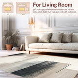 Ultra Soft Area Rug, Non Slip, Stain Resistant, Washable Area Rugs for Living Room, Bedroom, Sophisticated Artistic Linear Arrangement(Beige)