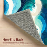 Ultra Soft Area Rug, Non Slip, Stain Resistant, Washable Area Rugs for Living Room, Bedroom, Serene Oceanic Flow Design(Blue)