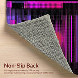 Ultra Soft Area Rug, Non Slip, Stain Resistant, Washable Area Rugs for Living Room, Bedroom, Dynamic Geometric Pixel Motif(Purple)