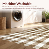 Ultra Soft Area Rug, Non Slip, Stain Resistant, Washable Area Rugs for Living Room, Bedroom, Classic Checkered Dorm Room Soft High Pile Area Rug(Beige)