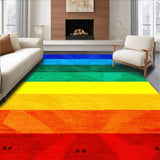 Ultra Soft Area Rug, Non Slip, Stain Resistant, Washable Area Rugs for Living Room, Bedroom, Sleek Modern Rainbow Accents(Blue)
