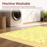 Ultra Soft Area Rug, Non Slip, Stain Resistant, Washable Area Rugs for Living Room, Bedroom, Trendy Color Blocked Round Rug(Yellow)