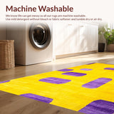 Ultra Soft Area Rug, Non Slip, Stain Resistant, Washable Area Rugs for Living Room, Bedroom, Bright Yellow Fun Decorative Element(Yellow)