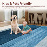 Ultra Soft Area Rug, Non Slip, Stain Resistant, Washable Area Rugs for Living Room, Bedroom, Trendy Cozy Shaggy Aesthetic(Blue)