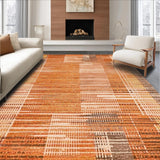 Ultra Soft Area Rug, Non Slip, Stain Resistant, Washable Area Rugs for Living Room, Bedroom, Lively Textured Warmth Elements(Orange)