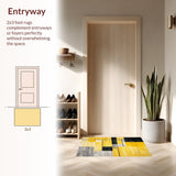 Ultra Soft Area Rug, Non Slip, Stain Resistant, Washable Area Rugs for Living Room, Bedroom, Dynamic Contemporary Color Burst(Yellow)
