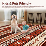 Sophisticated Trellis Design in Rust Tones(Red)